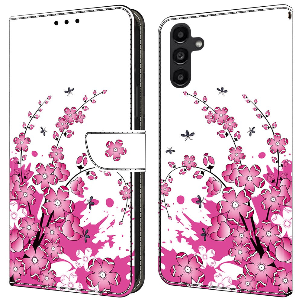 Samsung Galaxy A14 5G / A14 4G mobilskal Mönstertryck Läder Plånboksfodral