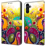 Samsung Galaxy A14 5G / A14 4G mobilskal Mönstertryck Läder Plånboksfodral