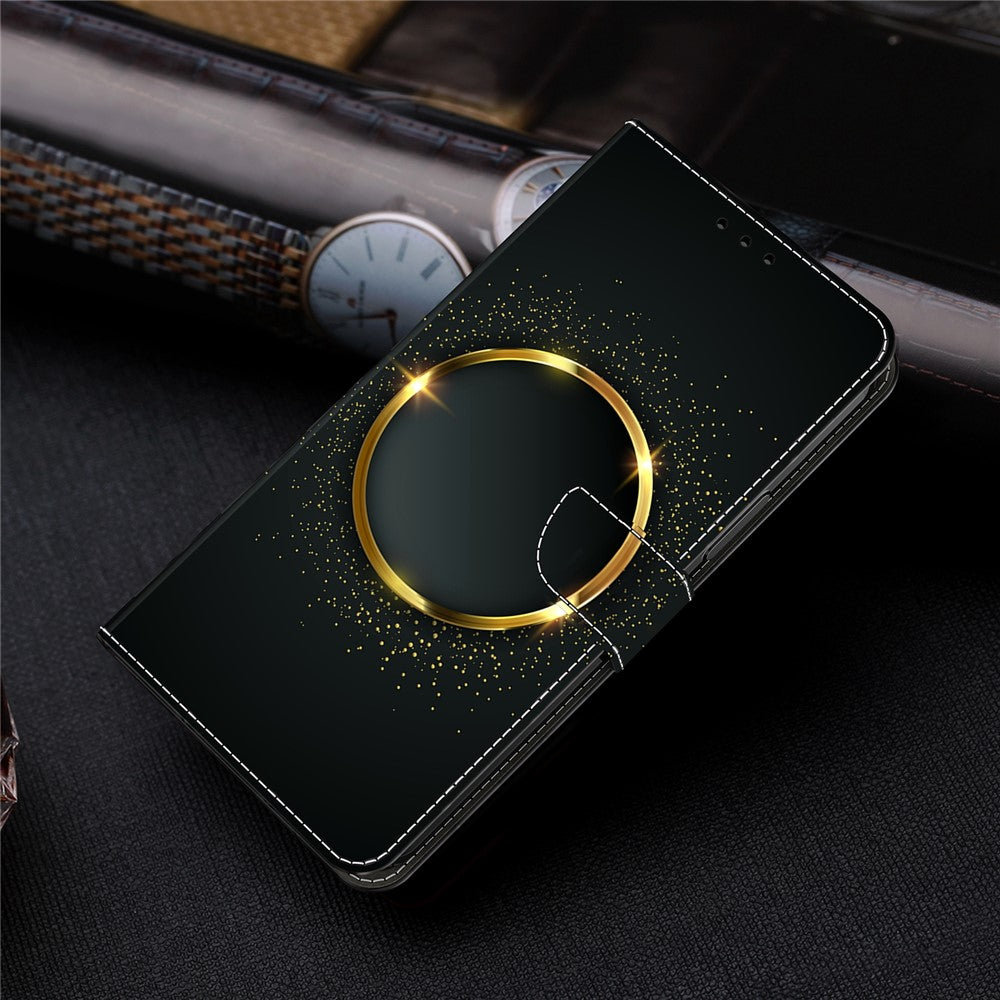 For Samsung Galaxy A24 4G (162.1 x 77.6 x 8.3mm) Case Pattern Print Leather Wallet Phone Cover