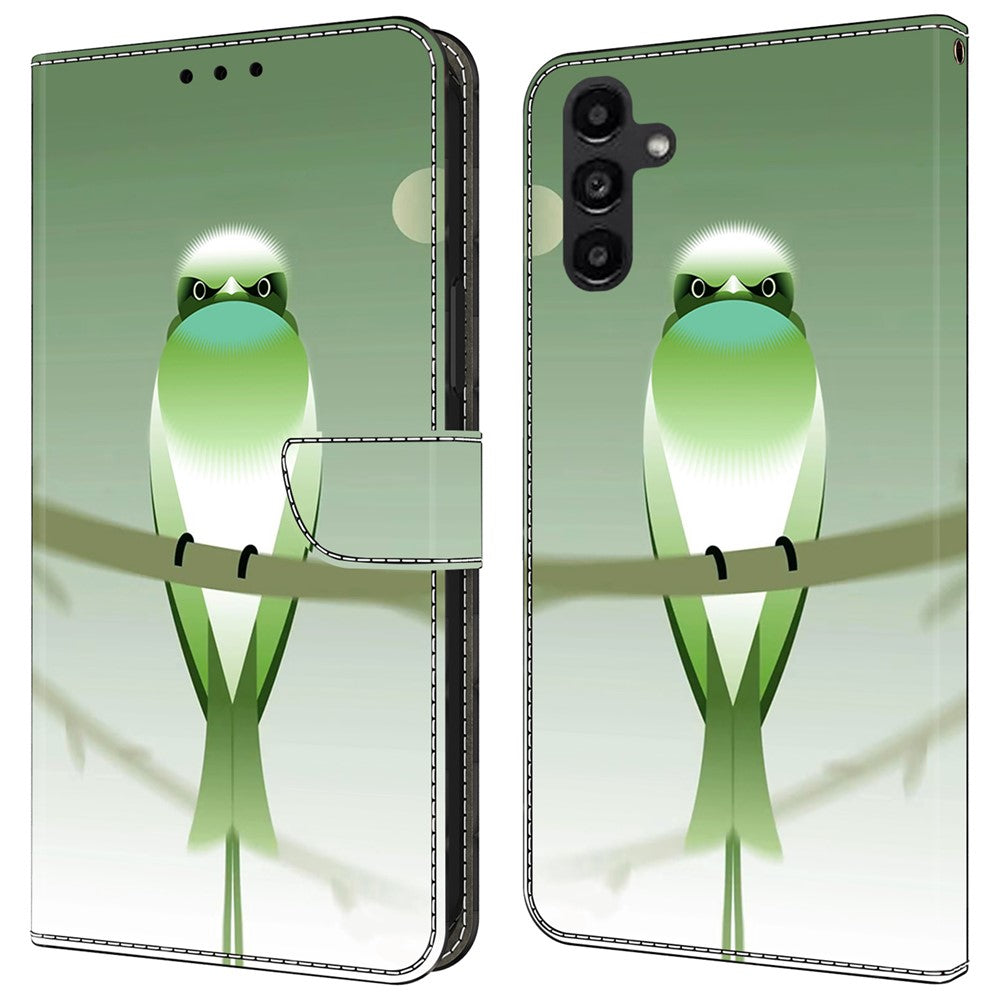 For Samsung Galaxy A24 4G (162.1 x 77.6 x 8.3mm) Case Pattern Print Leather Wallet Phone Cover