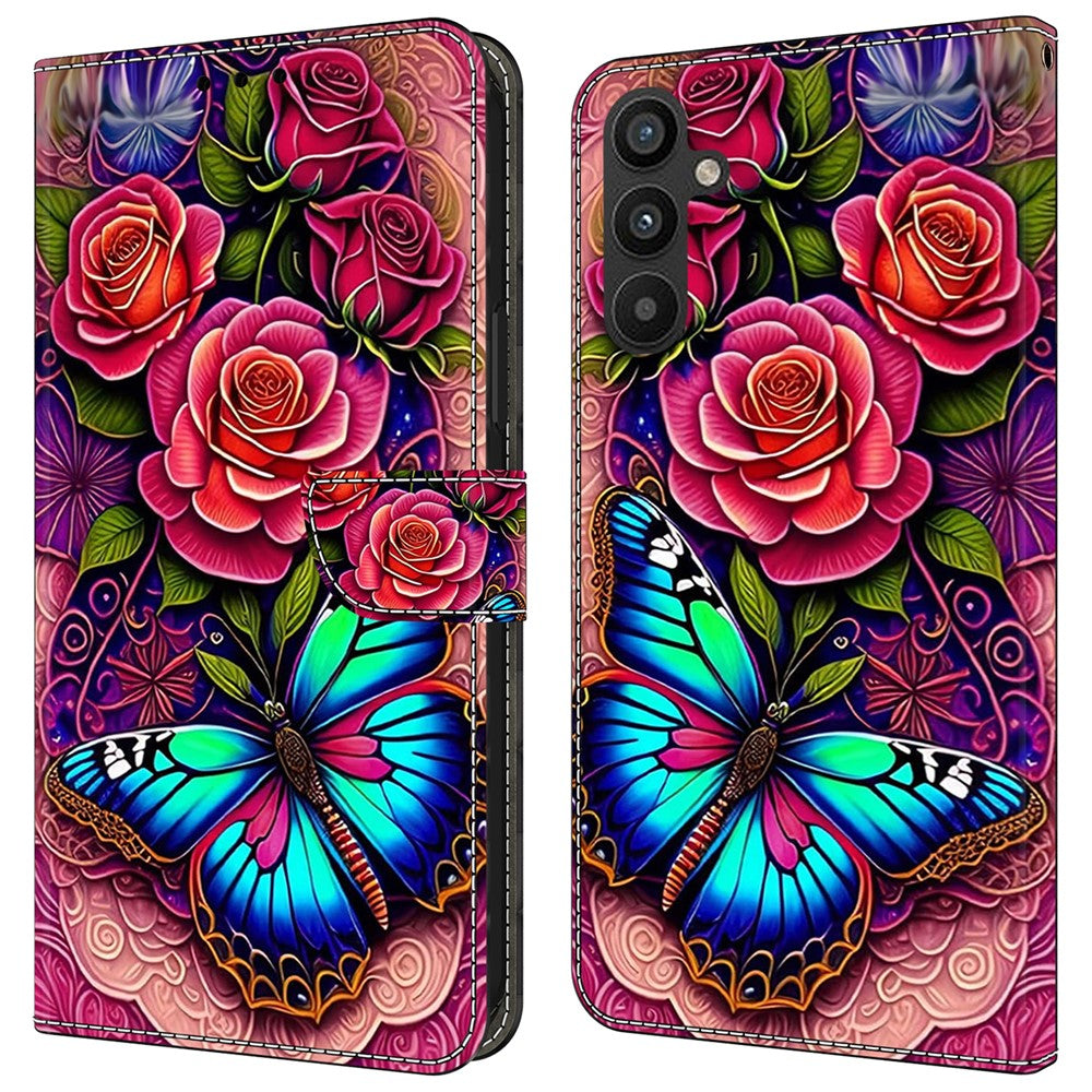 For Samsung Galaxy A25 5G (Global) (161.0 x 76.5 x 8.3mm) Case Wallet Scratch-resistant Phone Stand Cover