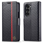 LC.IMEEKE Til Samsung Galaxy Z Fold6 5G Etui Kulfiber Tekstur Magnetisk Lukning Telefoncover