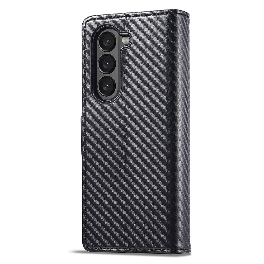 LC.IMEEKE Til Samsung Galaxy Z Fold6 5G Etui Kulfiber Tekstur Magnetisk Lukning Telefoncover