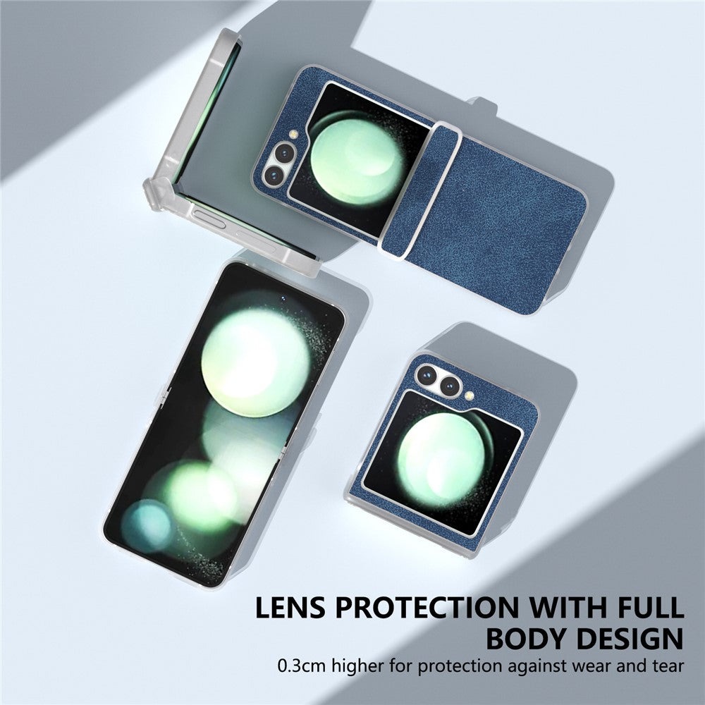 Til Samsung Galaxy Z Flip 5G Stødsikkert Cover PU Læder+PC Mat Kant Telefoncover