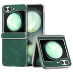 For Samsung Galaxy Z Flip7 FE 5G / Z Flip6 5G Case Matte Edge PU Leather Coated PC Hinge Protection Cover