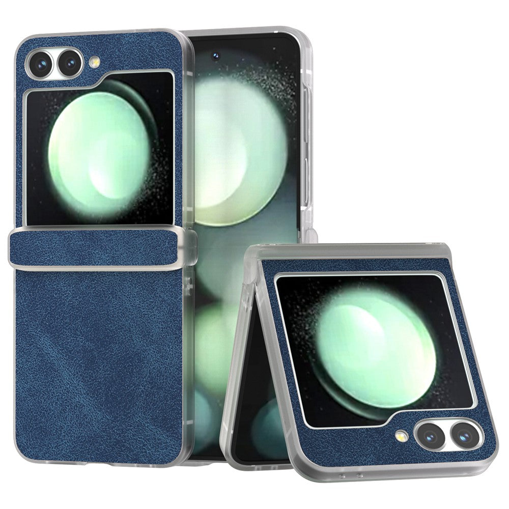 For Samsung Galaxy Z Flip7 FE 5G / Z Flip6 5G Case Matte Edge PU Leather Coated PC Hinge Protection Cover