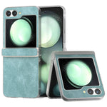 For Samsung Galaxy Z Flip7 FE 5G / Z Flip6 5G Case Matte Edge PU Leather Coated PC Hinge Protection Cover