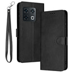 OnePlus 10 Pro 5G-skal TPU+PU-läder Flip-stativ Mobilmobilskal med rem