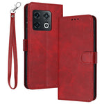 OnePlus 10 Pro 5G-skal TPU+PU-läder Flip-stativ Mobilmobilskal med rem