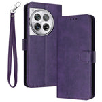 For Oneplus 12 5G Cell Phone Case PU Leather Flip Stand Protective Shell Calf Texture