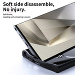 For Samsung Galaxy S23 Ultra Case Magnetic Case Carbon Fiber Texture Kickstand PC+TPU Protective Cover