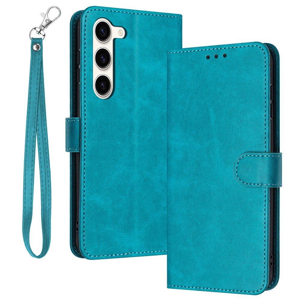 For Samsung Galaxy S23 Mobile Accessories Supplier PU Leather Calf Texture Stand Case Phone Cover