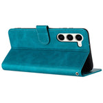 For Samsung Galaxy S23 Mobile Accessories Supplier PU Leather Calf Texture Stand Case Phone Cover