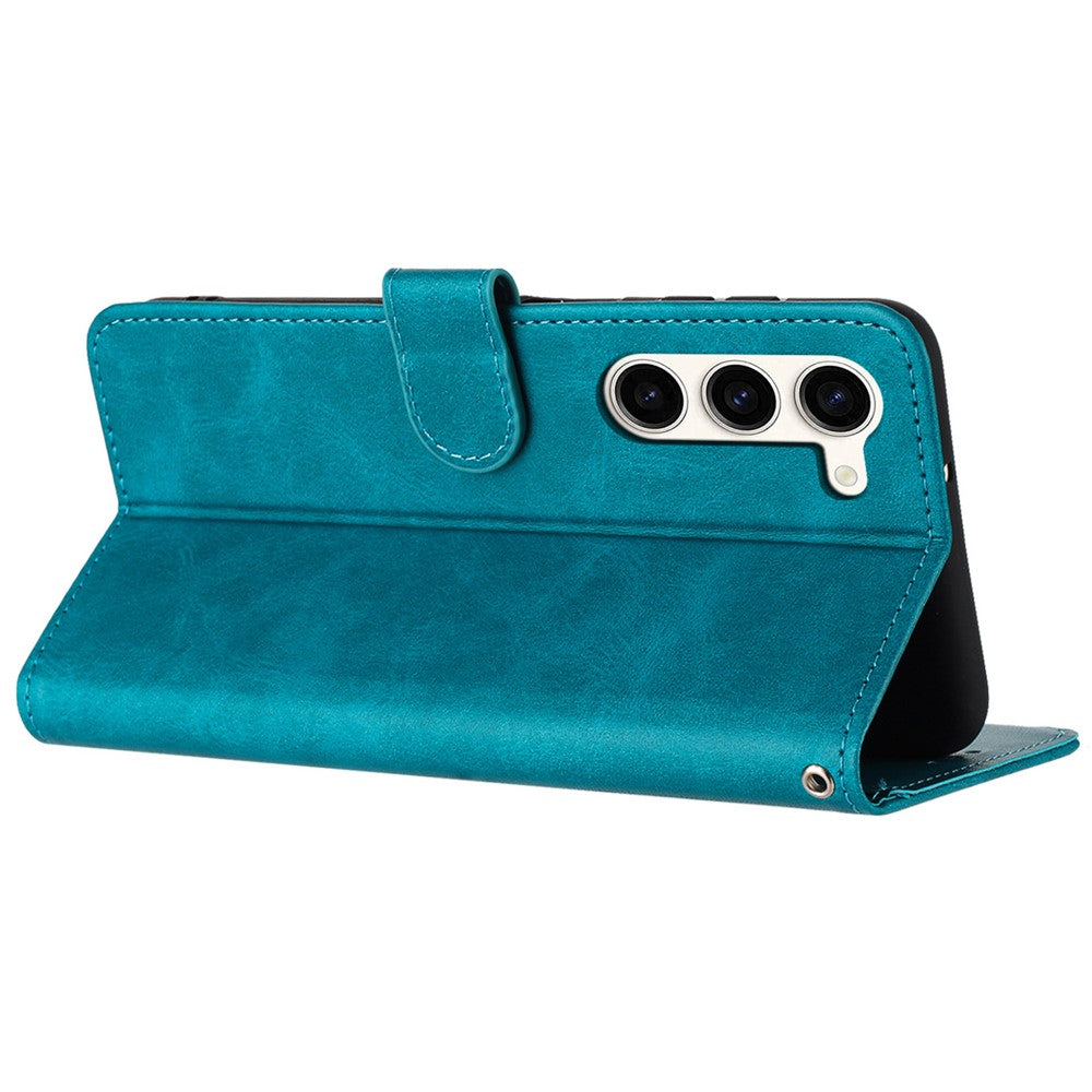 For Samsung Galaxy S23 Mobile Accessories Supplier PU Leather Calf Texture Stand Case Phone Cover