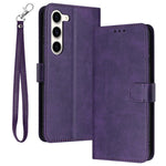 For Samsung Galaxy S23 Mobile Accessories Supplier PU Leather Calf Texture Stand Case Phone Cover