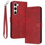 For Samsung Galaxy S23 Mobile Accessories Supplier PU Leather Calf Texture Stand Case Phone Cover
