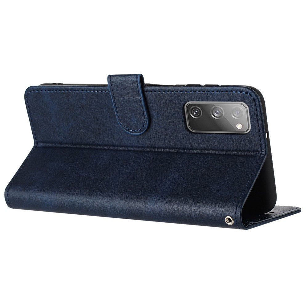 For Samsung Galaxy S20 FE / S20 FE 5G / S20 FE 2022 / S20 Lite Calf Texture Phone Stand Cover Mobile Accessories