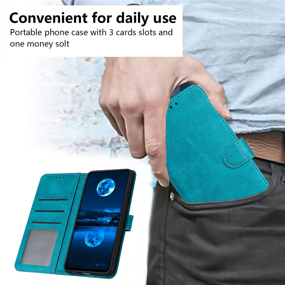 For Samsung Galaxy A52 4G / A52 5G / A52s 5G Case Strap Design Calf Texture Phone Cover
