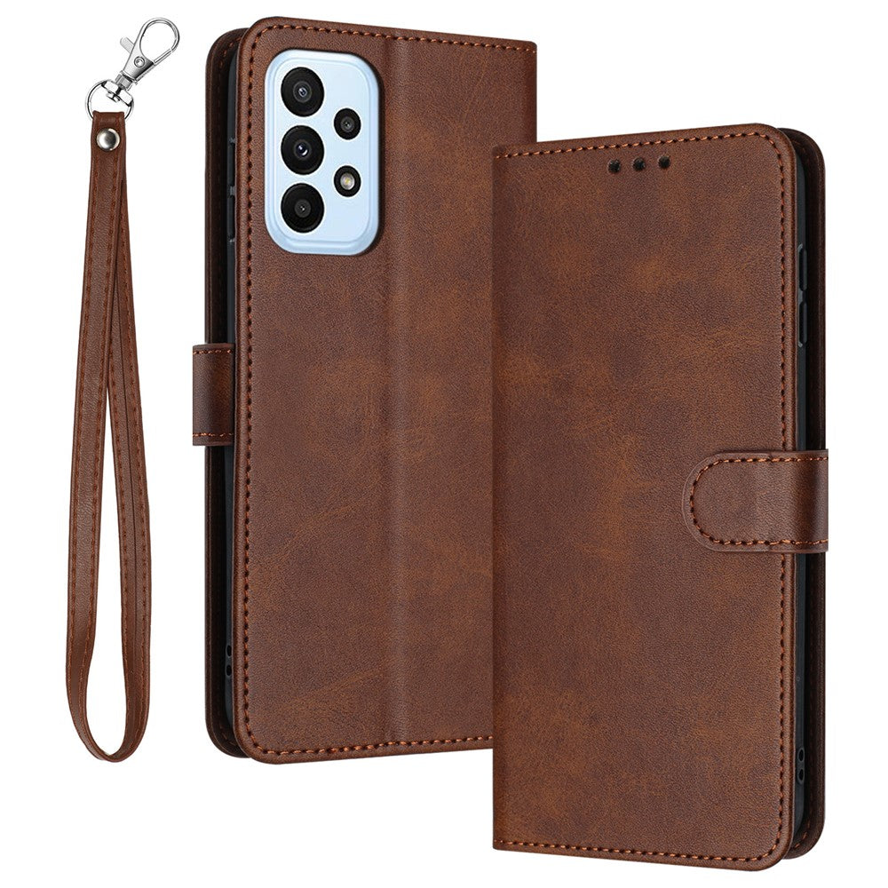 For Samsung Galaxy A52 4G / A52 5G / A52s 5G Case Strap Design Calf Texture Phone Cover