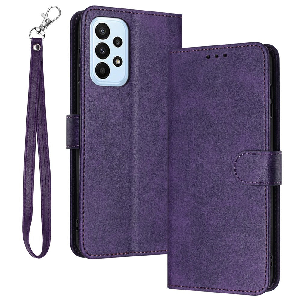 For Samsung Galaxy A52 4G / A52 5G / A52s 5G Case Strap Design Calf Texture Phone Cover