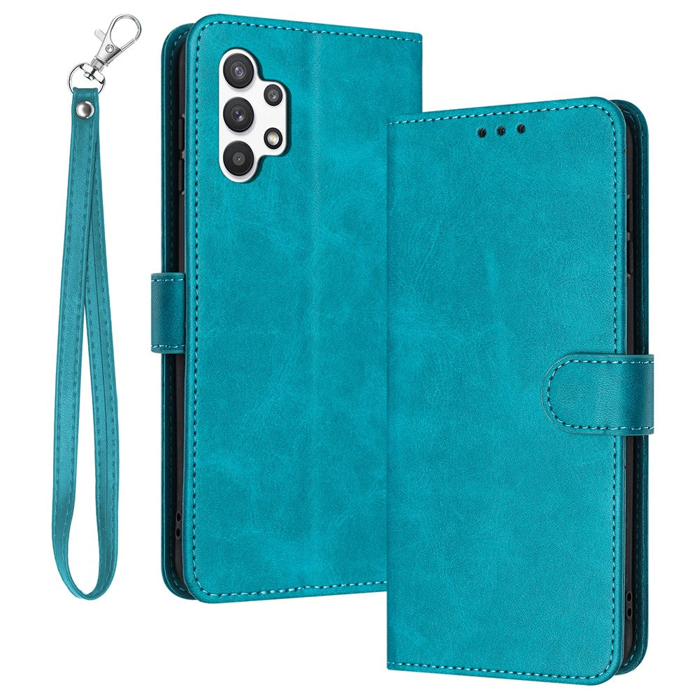 For Samsung Galaxy A32 5G / M32 5G PU Leather Stand Phone Case Calf Texture Wallet Phone Cover