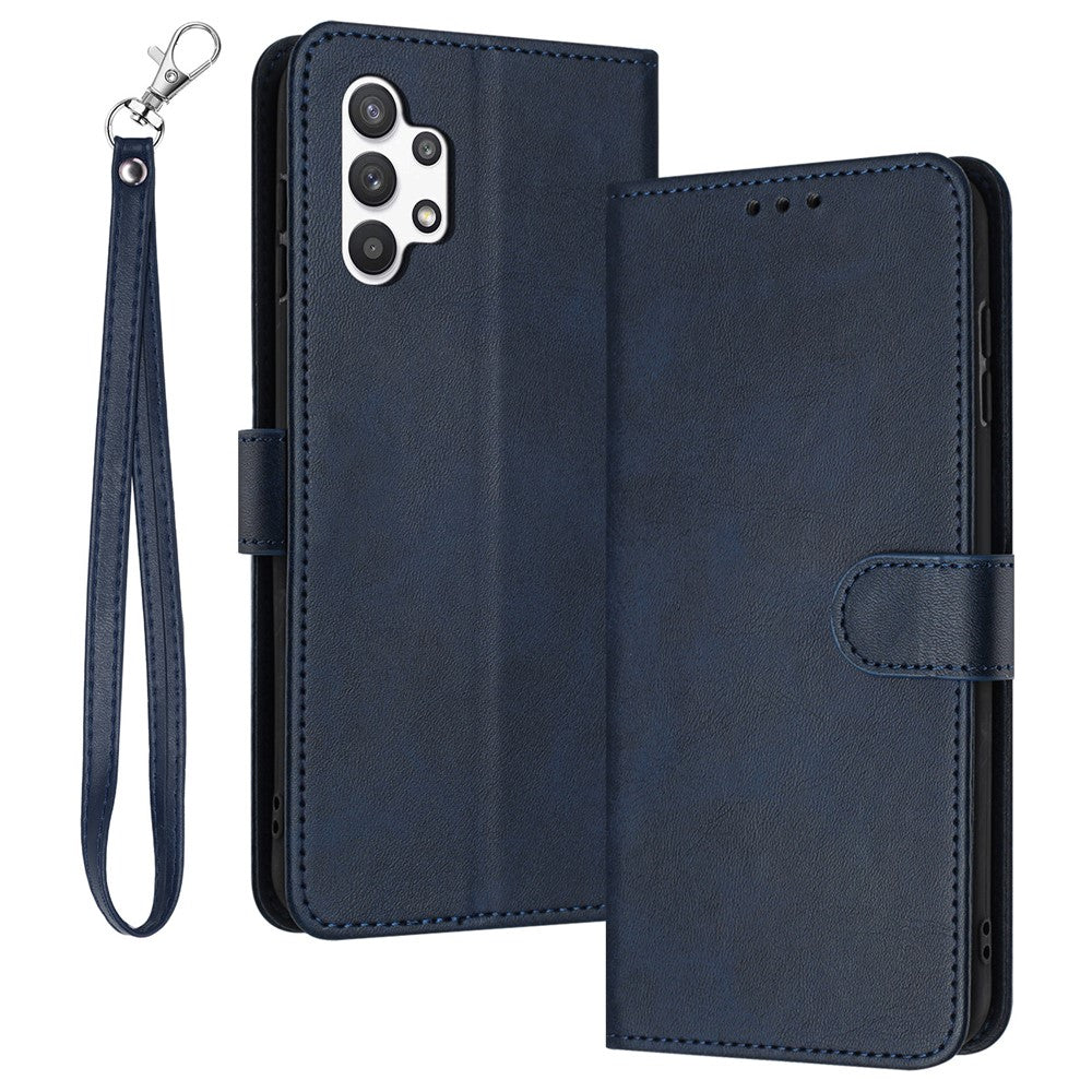 For Samsung Galaxy A32 5G / M32 5G PU Leather Stand Phone Case Calf Texture Wallet Phone Cover