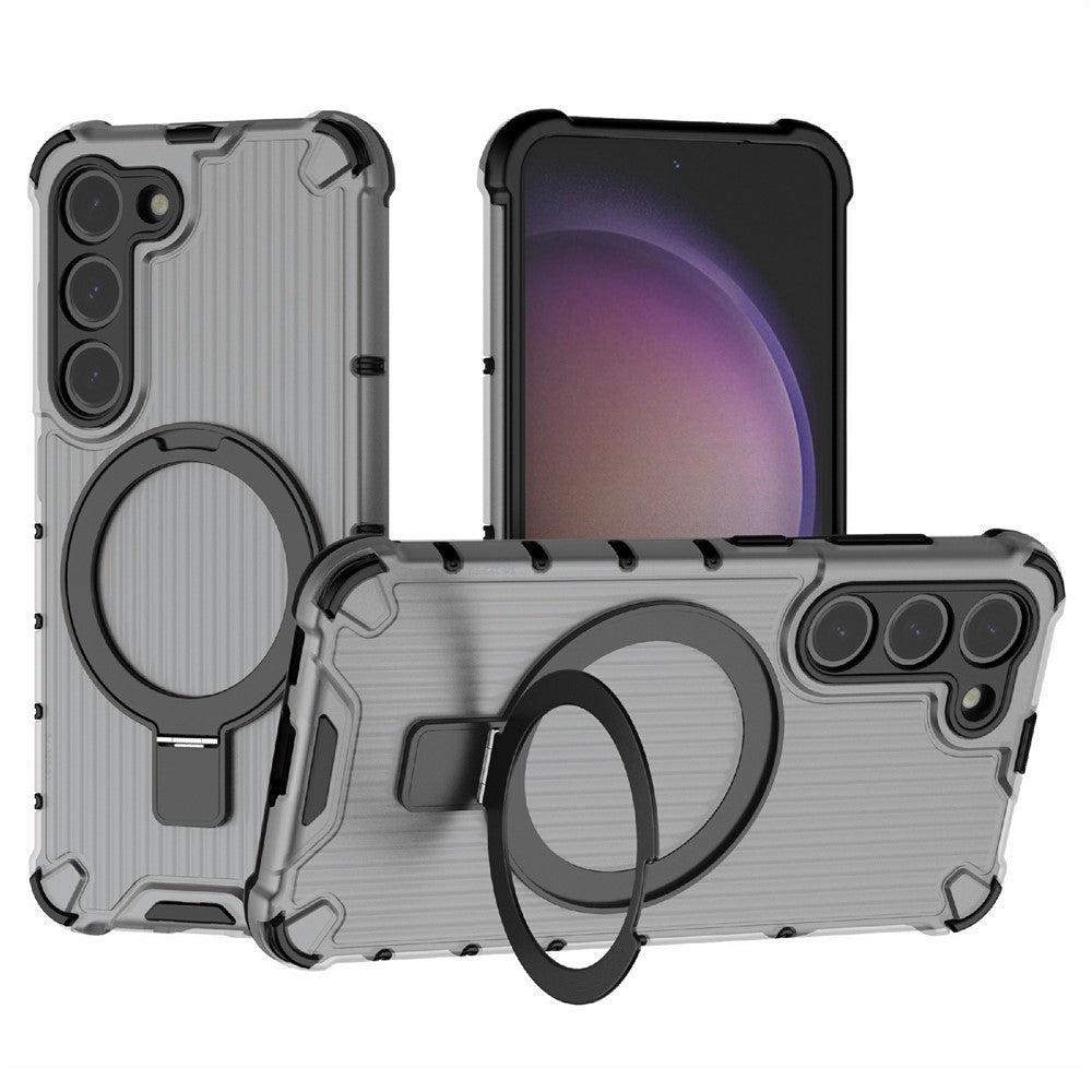 For Samsung Galaxy S23 Case PC+TPU Phone Shell Ring Kickstand Cover Magnetic Case