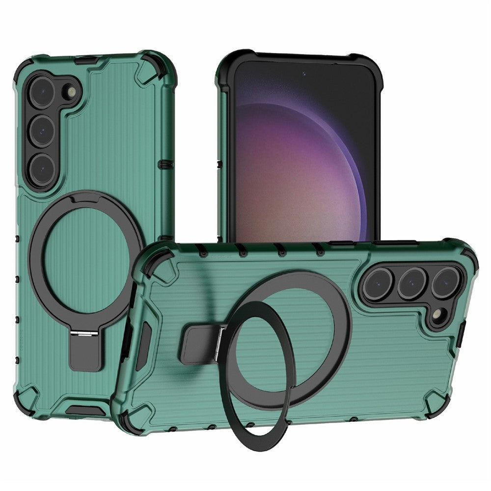 For Samsung Galaxy S23 Case PC+TPU Phone Shell Ring Kickstand Cover Magnetic Case