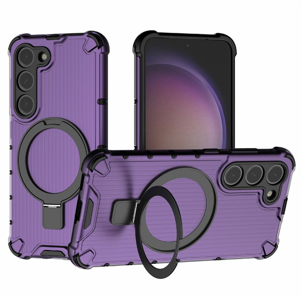 For Samsung Galaxy S23 Case PC+TPU Phone Shell Ring Kickstand Cover Magnetic Case