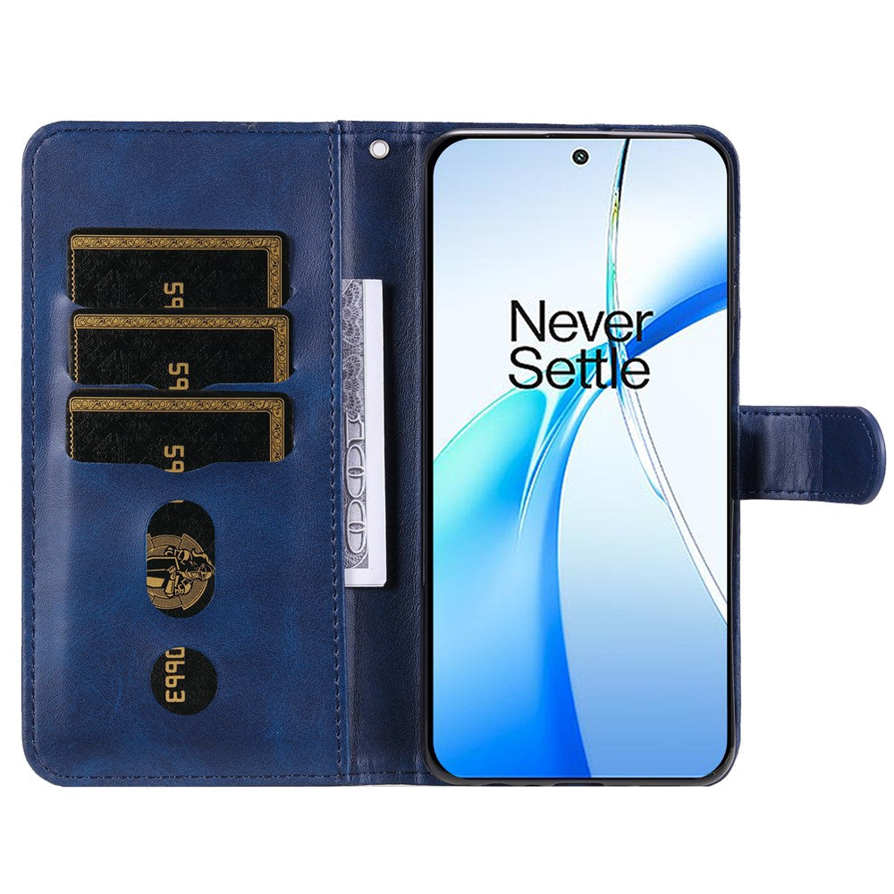 OnePlus Nord CE4 5G / Oppo K12 Skal Kalvstruktur PU-läder Blixtlåsficka Plånboksfodral