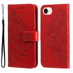 iPhone 17e/16e-skal med blommönster, PU-läder, plånboksfodral, mobilskal