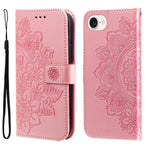 iPhone 17e/16e-skal med blommönster, PU-läder, plånboksfodral, mobilskal