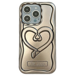 For iPhone 12 Pro Mobile Phone Cover Heart Shape Kickstand TPU Electroplated   Phone Cases