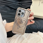 For iPhone 12 Pro Mobile Phone Cover Heart Shape Kickstand TPU Electroplated   Phone Cases