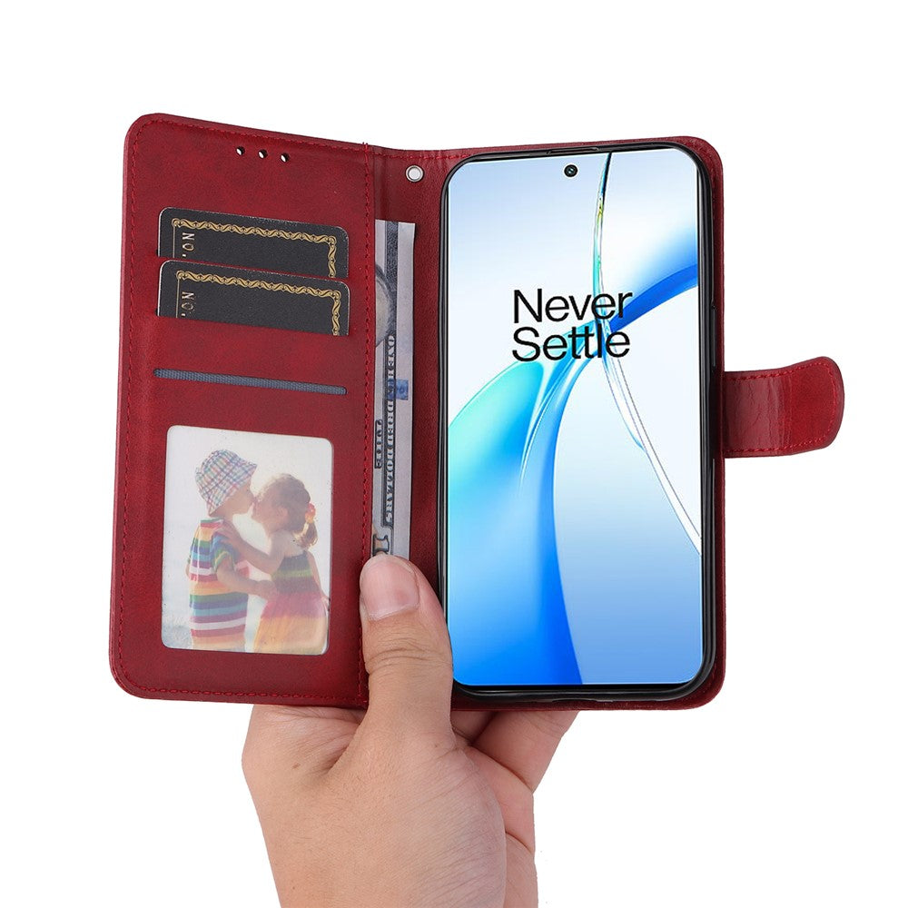 Mobilstativcover til OnePlus Nord CE4 5G / Oppo K12, magnetisk læderflipetui med flipfunktion, tegnebog