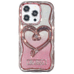 For iPhone 12 Pro Phone Stand Case Electroplated PC Kickstand TPU Cover with Glitter Powder Paper