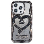 For iPhone 12 Pro Phone Stand Case Electroplated PC Kickstand TPU Cover with Glitter Powder Paper