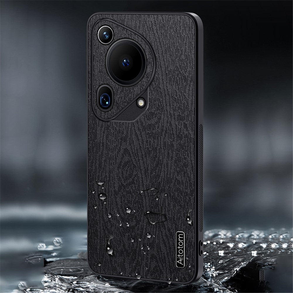 For Huawei Pura 70 Ultra Cases Wood Texture PU+PC+TPU Phone Cover