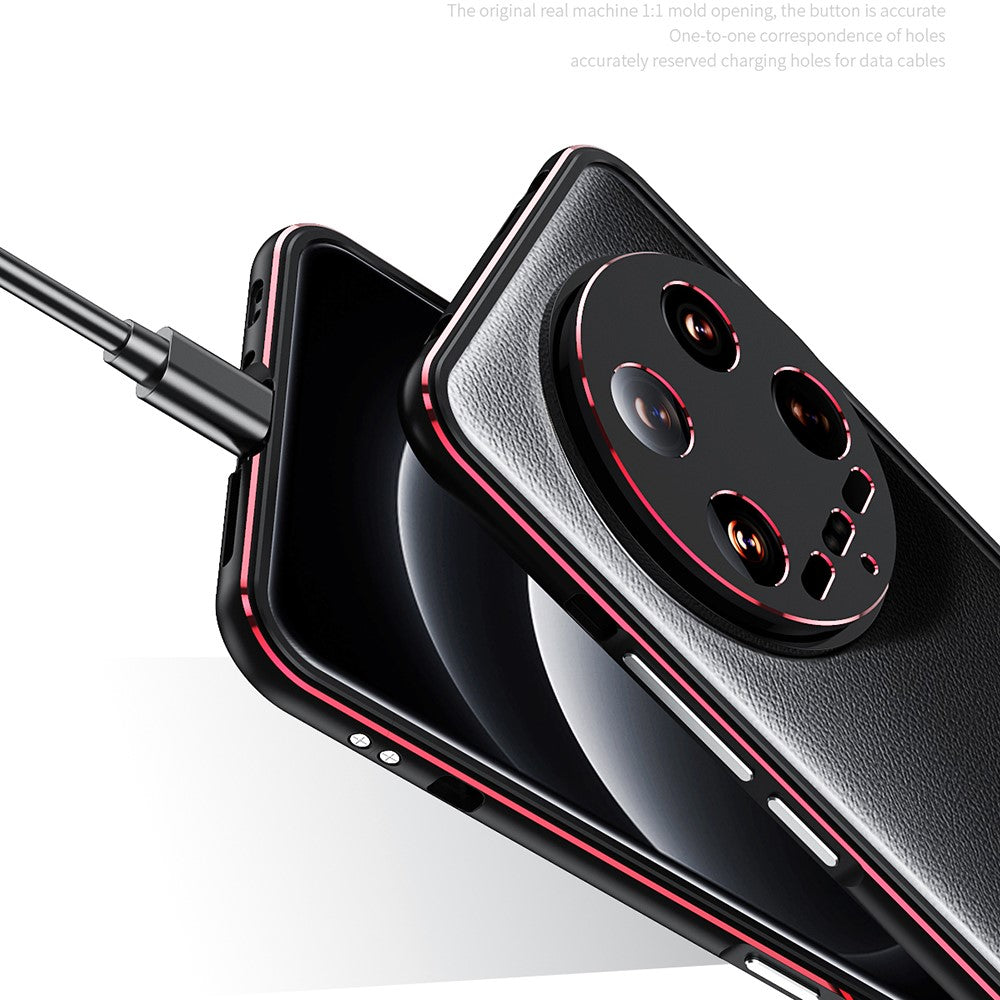 For Xiaomi 14 Ultra  Phone Bumper Case Anti-Drop Metal Frame Shell with Camera Rear Lens Cover