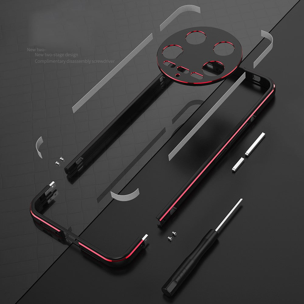 For Xiaomi 14 Ultra  Phone Bumper Case Anti-Drop Metal Frame Shell with Camera Rear Lens Cover