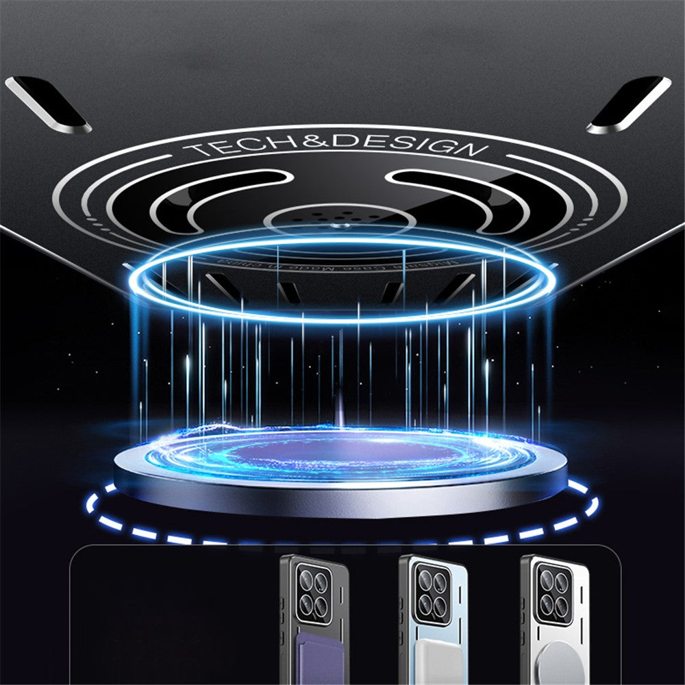 For Xiaomi 14 Pro Magnetic Case TPU Frame+Metal Back Phone Cover Built-In Lens Film