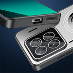 For Xiaomi 14 Pro Magnetic Case TPU Frame+Metal Back Phone Cover Built-In Lens Film