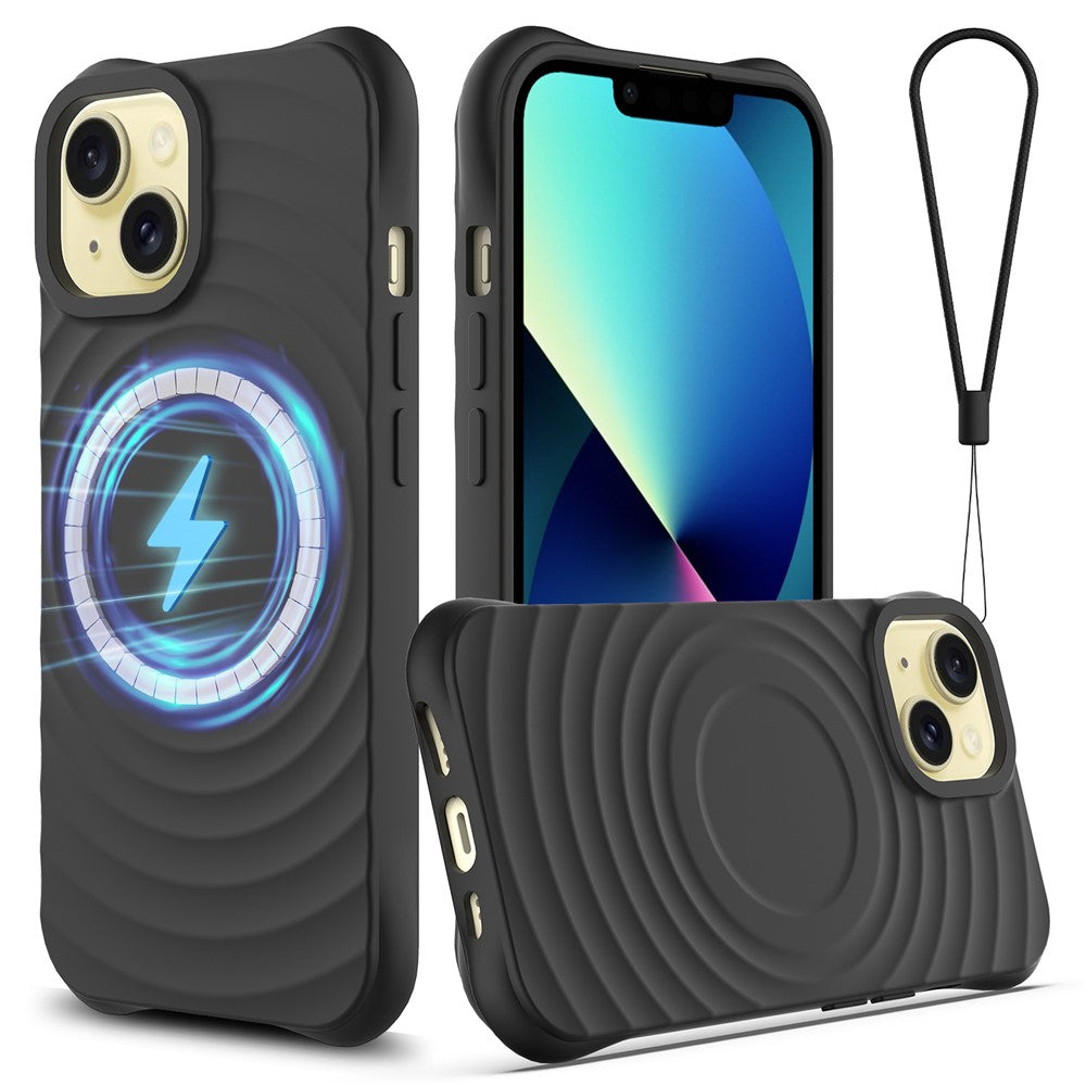Til iPhone 13 Cover Kompatibelt med Magsafe Ripple Tekstur Flydende Silikone Blødt Telefoncover