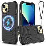 Skal för iPhone 13, kompatibelt med Magsafe Ripple Texture Liquid Silicone Soft Phone Cover