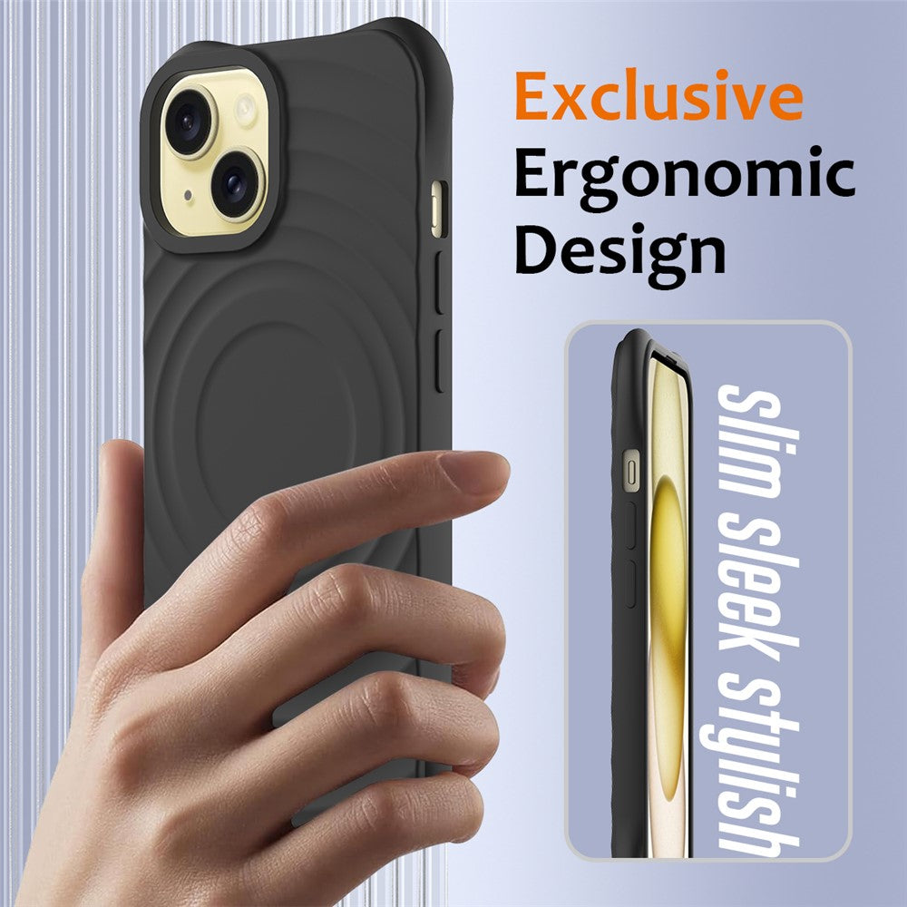 Skal för iPhone 13, kompatibelt med Magsafe Ripple Texture Liquid Silicone Soft Phone Cover