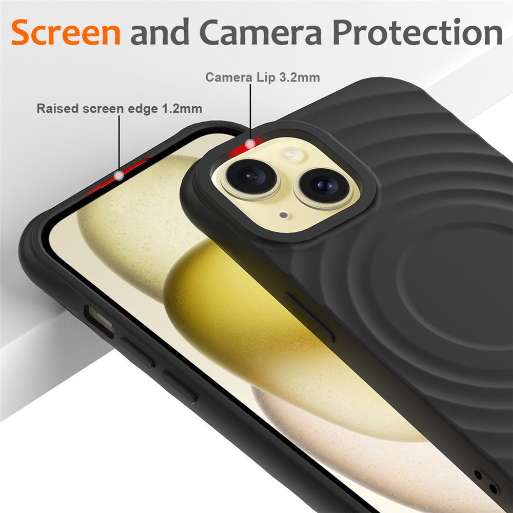 Skal för iPhone 13, kompatibelt med Magsafe Ripple Texture Liquid Silicone Soft Phone Cover