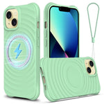Skal för iPhone 13, kompatibelt med Magsafe Ripple Texture Liquid Silicone Soft Phone Cover