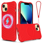 Skal för iPhone 13, kompatibelt med Magsafe Ripple Texture Liquid Silicone Soft Phone Cover