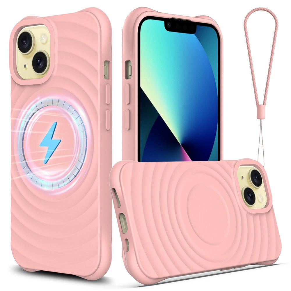 Skal för iPhone 13, kompatibelt med Magsafe Ripple Texture Liquid Silicone Soft Phone Cover