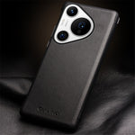 QIALINO For Huawei Pura 70 Case Flip Genuine Cow Leather Window View Phone Cover